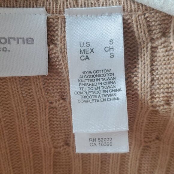 LIZ Claiborne Sweater Duster Size S, Cable Knit, %100 Cotton, NWOT! - Picture 6 of 6